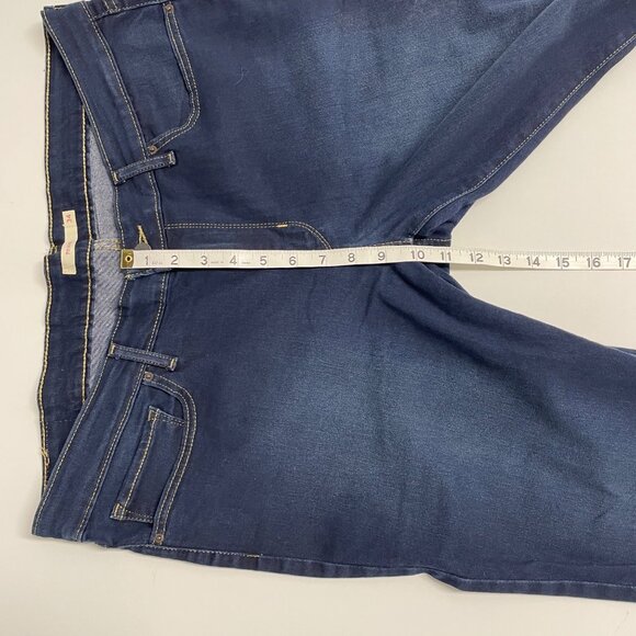 LEVI'S JEANS 711 SKINNY HIGH RISE SIZE 34 BLUE DENIM LOGO DARK WASH STRETCH - Picture 9 of 10